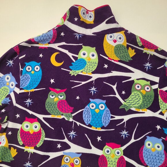 Womens M Nick and Nora 1 pc Purple Sleep Shirt Pajamas Sleepwear OWLS Medium - Picture 3 of 4